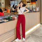 Set: Short-sleeve T-shirt + Straight Leg Pants