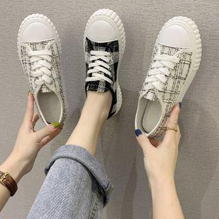 Plaid Panel Sneakers
