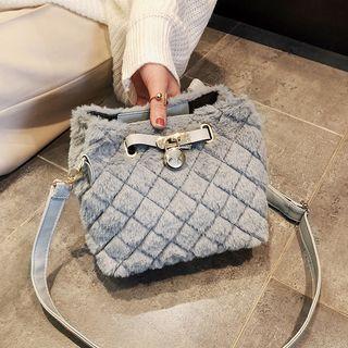 Chenille Diamond Patterned Crossbody Bag