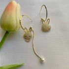 Rabbit Hoop Earring 1 Pair - Gold - One Size
