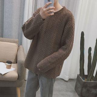 Round Neck Herringbone Sweater