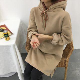 Lettering Mock Two-piece Hoodie Dress