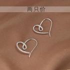 Sterling Silver Heart Earring 1 Pair - Silver - One Size