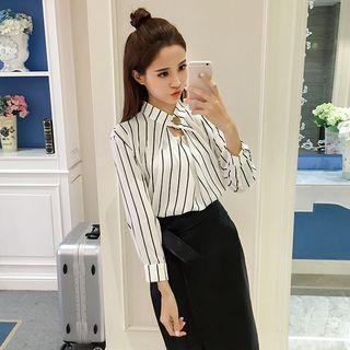 Set: Striped Shirt + Wrapped Skirt