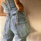 Set: Denim Strapless Top + Denim Pouch
