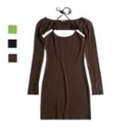 Set: Long-sleeve Shrug + Halter-neck Mini Bodycon Dress