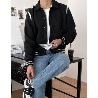 Contrast-trim Wool Blend Jacket