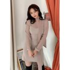 See-through Yoke Minidress With Scarf