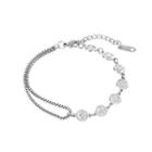 Fashion Creative Geometric Circular Smiley Expression 316l Stainless Steel Bracelet Silver - One Size