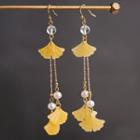 Leaf Acetate Freshwater Pearl Dangle Earring