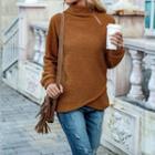 Asymmetrical Turtleneck Sweatshirt