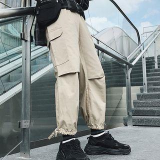 Couple Matching Cropped Drawstring Cargo Pants