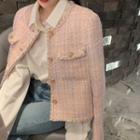 Tweed Button Jacket Pink - One Size
