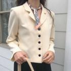 Single-breasted Blazer Light Yellow - One Size