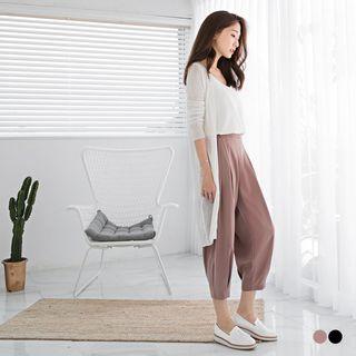 Textured Pleated Trousers