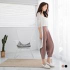 Textured Pleated Trousers