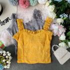 Ruffle-hem Floral Print Tank Top