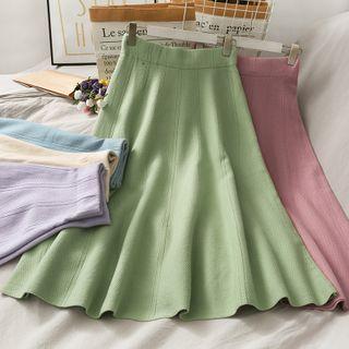 Elastic High-waist A-line Midi Skirt In 9 Colors