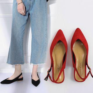 Faux Suede Pointy Sandals