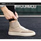 Velvet High-top Lace-up Sneakers