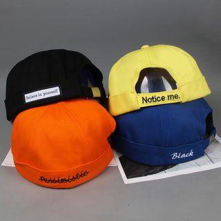 Embroidered Lettering Brimless Hat