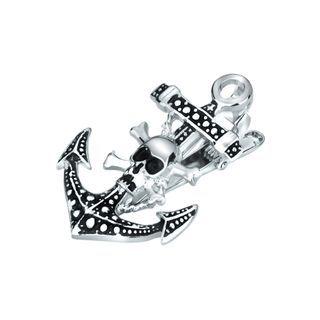 Fashion Personality Skull Anchor Tie Clip Silver - One Size