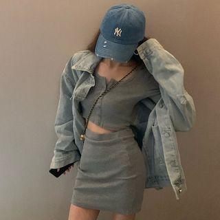 Denim Jacket / Top / Mini Skirt / Set