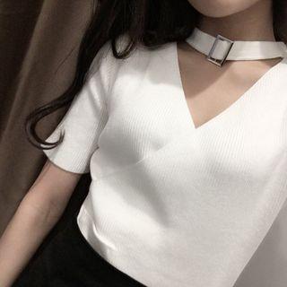 Short Sleeve Choker Top