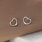 925 Sterling Silver Heart Earring R622 - One Size