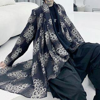 Print Mock Two Piece Long Sleeve Shirt