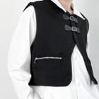 Zip Detail Buckled Crop Vest Black - One Size