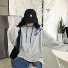 Lettering Cut Out Hoodie