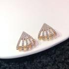 Rhinestone Paw Stud Earring 1 Pair - As Shown In Figure - One Size