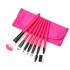 Makeup Brush Set (rose Red) 7 Pcs + Bag