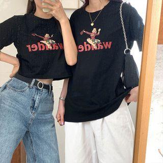Short-sleeve Cartoon Print T-shirt (various Designs)