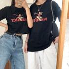 Short-sleeve Cartoon Print T-shirt (various Designs)