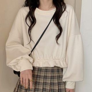 Cropped Drawcord Blouse