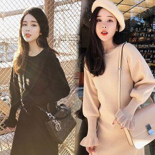 Turtleneck / Round-neck Midi Sweater Dress