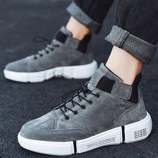 Lettering High Top Platform Sneakers