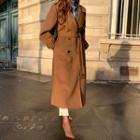 Handmade Wool Trench Coat Camel - One Size