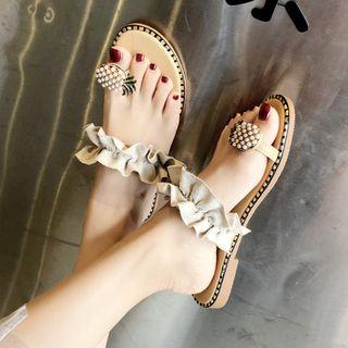 Pineapple Toe-loop Slide Sandals