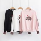 Elephant Applique Mock Two-piece Pullover