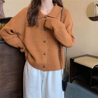 Lapel Plain Cardigan