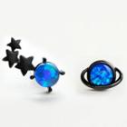 925 Sterling Silver Non-matching Galaxy Earring