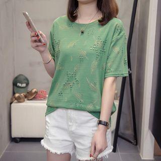 Short-sleeve Star Ripped T-shirt