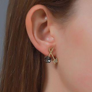 Rhinestone Faux Crystal Cross Alloy Earring
