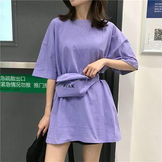 Set: Plain Elbow Sleeve T-shirt + Sling Bag