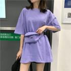 Set: Plain Elbow Sleeve T-shirt + Sling Bag