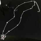 Butterfly Pendant Necklace 38 - 1pc - Orange - One Size