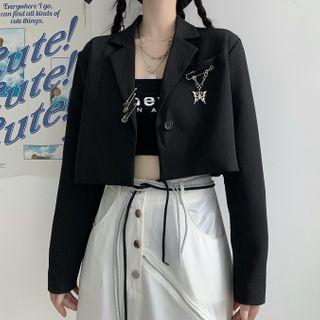 Button-up Crop Blazer